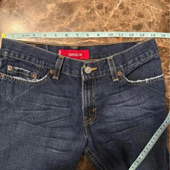 VTG Levi's 502 superlow button fly straight leg Capri jeans Size 5 JR M - Picture 7 of 8
